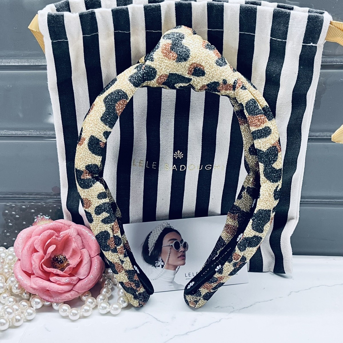 LELE SADOUGHI LEOPARD KNOTTED HEADBAND | eBay