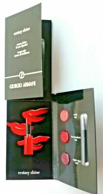 2 x Giorgio Armani Ecstasy Shine Excess Shine & Care Lipcolor Sample 3x0.25ml ea