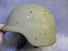ORIGINAL US ARMY PASGT M-4 MEDIUM GREEN GENTEX MILITARY HELMET W/CHIN STRAP