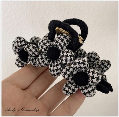 Bonbonfarbene Blumen-Haarspange Groß - Haarklammer Für Dickes Haar, Schwarz, 9 Cm, Mit Stabilem Halt