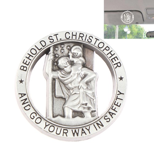 St Christopher Medal Car Saint Christopher Visor Clip Auto Sun Visor Accessor-wl - Picture 9 of 11