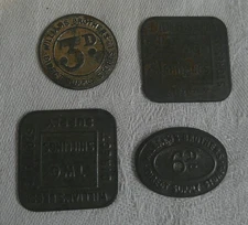 4 x Vintage Store Tokens Williams Brothers Two Shillings 3d 6d Direct Supplies