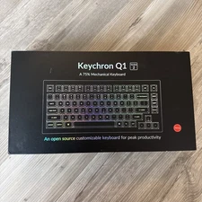 Keychron Blue Q1 V2 75% RGB Wired Mechanical Keyboard Custom + Original Keycaps