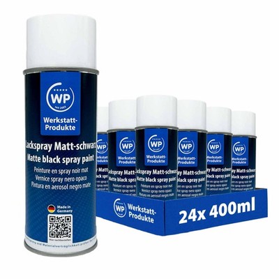 24x Lackspray Autolack Sprühlack schwarzmatt 400ml WP