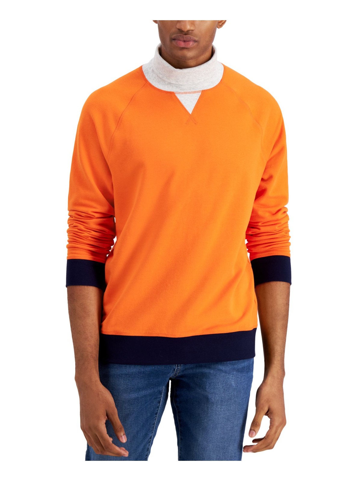 CLUBROOM Mens Orange Turtle Neck Classic Fit Fleece Sweatshirt XL 2490₽