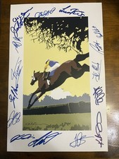Jockey Field Autographed Image photo Jose Ortiz, Irad Ortiz, Junior Alvarado +