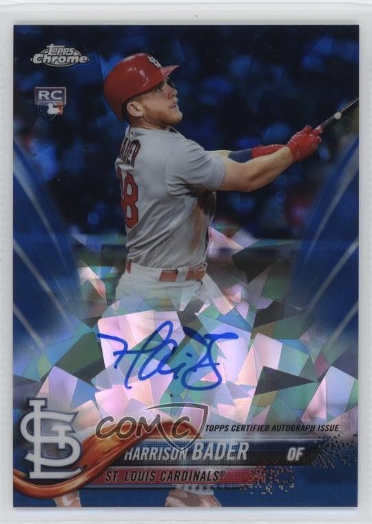 2018 Chrome Sapphire Topps Online Exclusive Rookie Harrison Bader Auto RC r9d