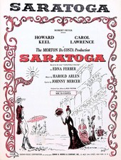 Saratoga Sheet Music 1959 Musical Flop Title Song Harold Arlen Johnny Mercer