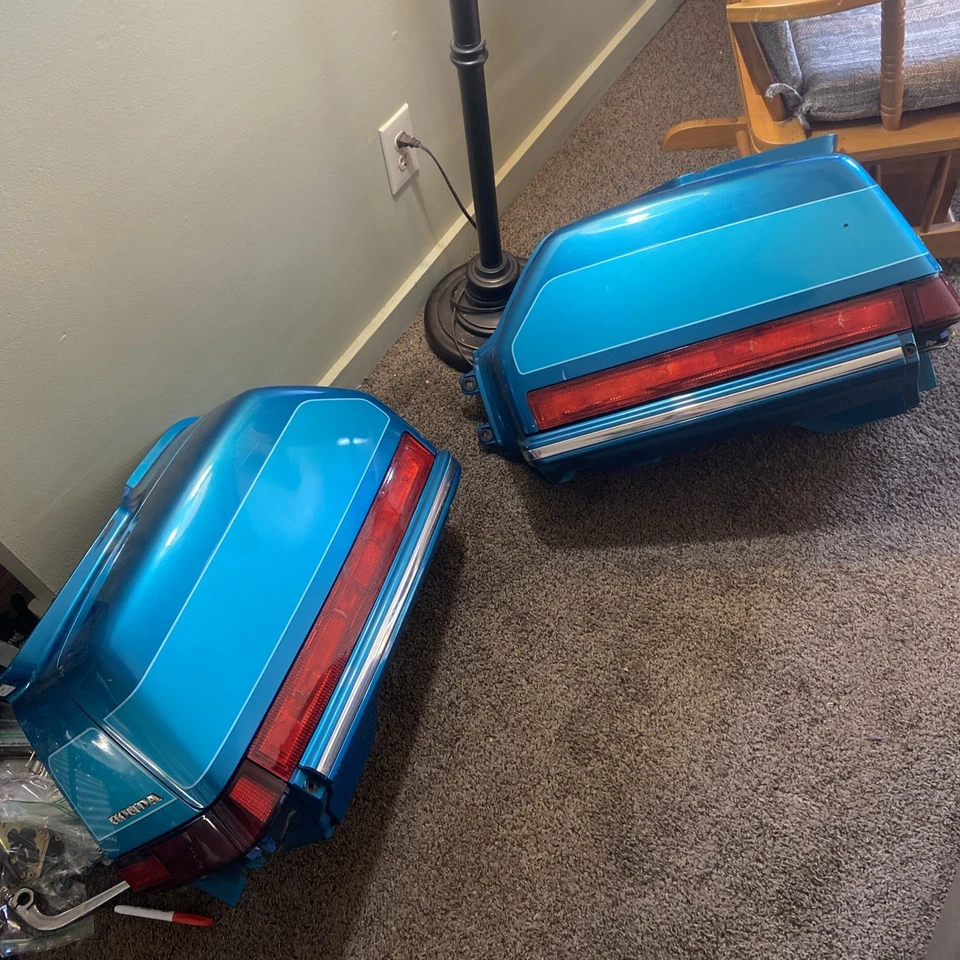 Juego de alforjas Honda Goldwing GL1500se 1993 verde azulado metálico OEM usadas Foto 2 de 3