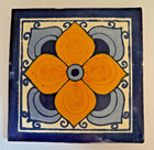 Handmade Mexican Ceramic Tile  - Large 10.5cm.