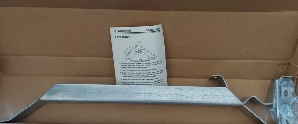 Kit de montagem em duas águas de parede mastro de antena Radio Shack novo na caixa 15-891 (a-6) - Imagem 2 de 2