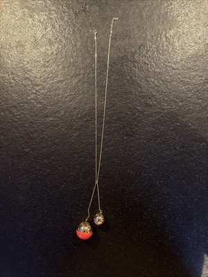 Boden Necklace Long, 2 Ball Design, Gold, Orange