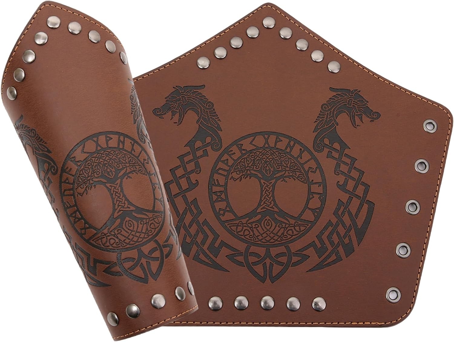 JAOYU Leather Bracer Medieval Vambrace Wrist Armor Arm Cuff Viking Arm Guard Lea