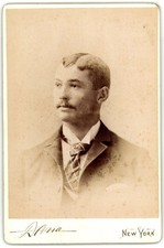 Cabinet Card Circa 1890s Dana Handsome Man with Mustache New York