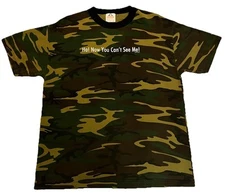 Vintage 2001 Camo T-Shirt Large Camouflage Funny Humor Parody 2000s Y2K
