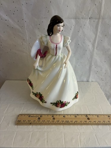 Vintage Royal Doulton Annabelle porcellana donna statuina rose abito da ballo 1997 - Foto 10 di 11