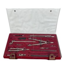 Vintage ICS Scientific Drafting Instrument Set Engineering Geometry Tools w Case