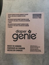 Diaper Genie Clean Laundry Scent Refill 4-Pack with 2 Carbon Filters - NEW NIB