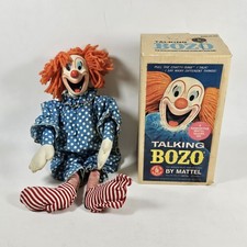 VINTAGE 1960s Mattel Talking Bozo the Clown Pull String Doll No Sound 