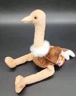 Ty Beanie Baby Stretch The Ostrich Retired Plush Toy Vintage Brown Tan