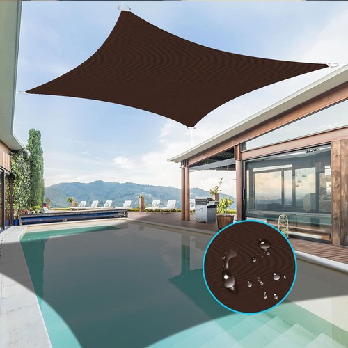 Waterproof Sun Shade Sail Awning Canopy Shelter Cover Anti-UV for Garden Pool - Picture 9 of 16