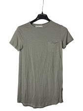 Abercrombie & Fitch Mini T-Shirt Dress Size Small 1 Pocket Striped Green White 