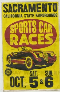 1950's Jaguar xk 140 Sacramento California Race Vintage Advertising Poster 11x17