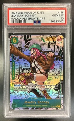 2025 One Piece Jewelry Bonney Manga Art SSP #OP12-118 PSA 10
