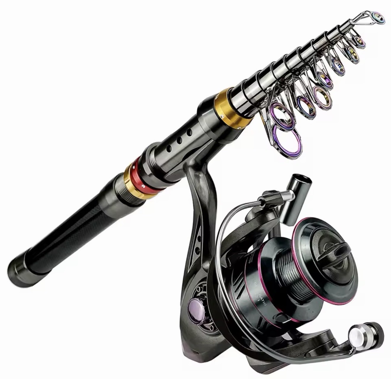 New Carbon Fiber Fishing Rod And Reel Combo Super Hard Teles