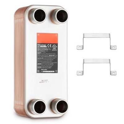 VEVOR 30 Plattenwärmetauscher 4x1-1/4Zoll MNPT-Anschlüsse 316L Edelstahl