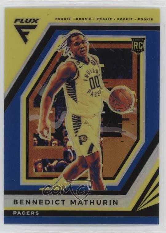 2022 Panini Flux Rookies Blue Prizm 30/99 Bennedict Mathurin #212 Rookie RC 6m7