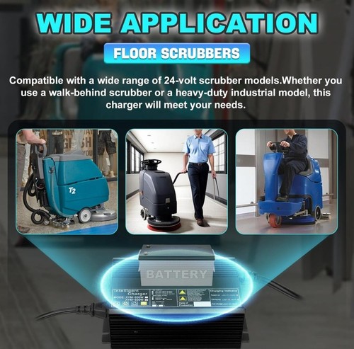 JEENDA 24V 15A Battery Charger For Floor Scrubbers – Fits Tennant, Clarke, Nobles, With Anderson SB50 Plug