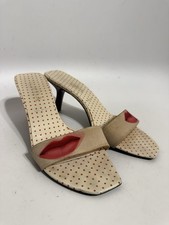 Vtg Prada SS2000 Lip Print Sandal Heels 38