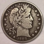 1908 Barber Half Dollar Very Fine VF Coin #16011