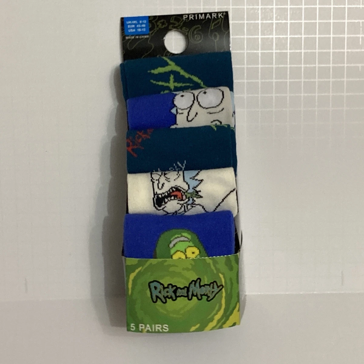 Conjunto Calcetines Primark Rick and Morty US1013 Hombre Azul Blanco Nuevo
