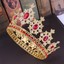 Tiara Corona Adulto 6.5cm Cristallo Rosso E Oro – Matrimonio Festa Pageante - Foto 4