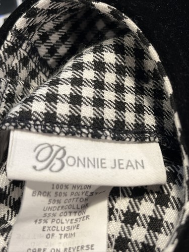 Bonnie Jean Dress Girls 4T Black & White Velvet Trim Back Tie Holiday Party Cute - Picture 3 of 10