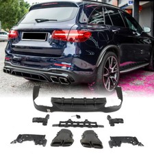 Rear Bumper Diffuser Lip W/Exhaust Tips for Benz X253 GLC250 GLC43  2015-2019