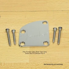 Fender Logo Ultra - Ultra Luxe Stratocaster Telecaster Neck Plate Tapered Heel