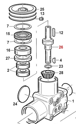 Albero corto portapuleggia doppia TURBO1 ORIGINALE GIANNI FERRARI 01.40.00.2430