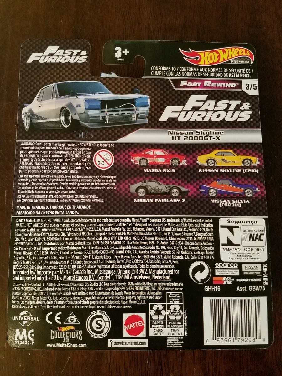 Hot Wheels Fast & Furious fast rewind 5台 Amazon.com: Hot Wheels Fast Rewind Fast & Furious Nissan