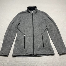 Spyder Sweater Womens Medium Gray Full Zip Pockets Fleece Lined Outdoor Casual