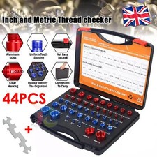 44x Inch&Metric Set Nut & Bolt Thread Checker Identifier Thread Gauges with Box