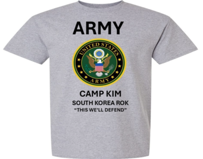 kamo様 CAMP KIM *SOUTH KOREA ROK* SHIRT W/EMBLEM*ARMY OFFICIALLY LICENSED