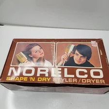 Vintage Original Norelco Shape HP3600 'N Dry Hair 120v Styler Case Accessories 
