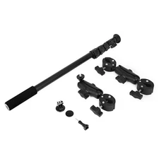 Motorcycle Bike Handlebar Double clamp Mount Invisible Selfie Stick Super Cam...