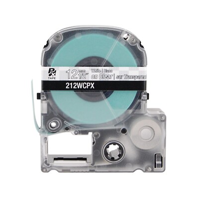 Epson 212WCPX White on Clear PX Label Tape 1/2'' K-Sun 212WC