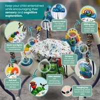 Kyoot Baby Jumperoo Baby Bouncer 360 Seat Chair - Blue Rainforest Animal Themed