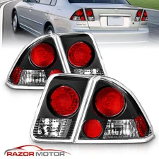 For 2001-2005 Honda Civic ES DX/EX/GX/LX/Hybrid/Value 4DR Black Tail Lights