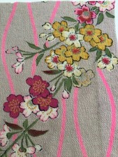 STUNNINGLY BEAUTIFUL Vintage 1940s PURE SILK Japanese Kimono Fabric Piece. #7.